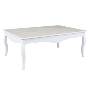 Table Basse En Mdf Style Romantique - L.118xh.45 Cm - Blanc