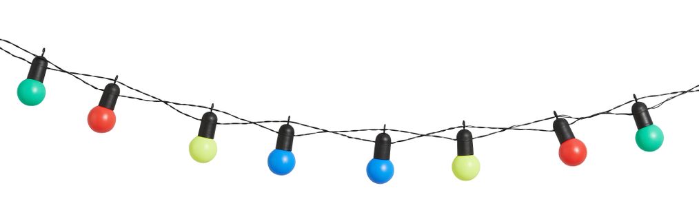 Guirlande Lumineuse Extérieur "ampoule Multicolore" 5m Noir