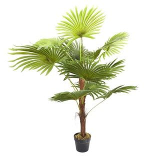 Plante Artificielle En Pot "palmier" 135cm Vert Et Noir