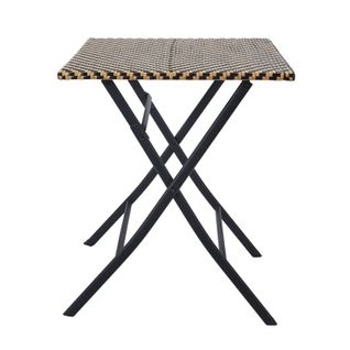 Table Pliante Extérieur "tressée" 72cm Naturel et Noir