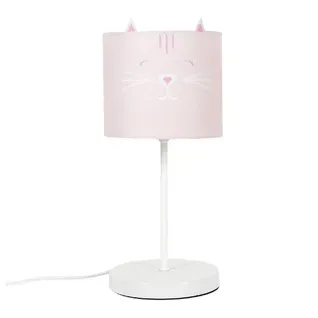 Lampe De Chevet Enfant "chat" 36cm Rose