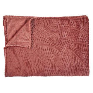 Plaid Flanelle Embosse "roméo" 120x150cm Terracotta