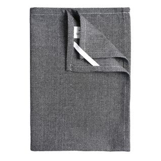 Torchon De Cuisine En Coton Motif Chevrons Tissés - 45x65 Cm - Noir