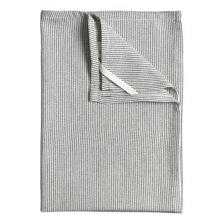 Torchon De Cuisine Rayé En Coton - 45x65 Cm - Noir