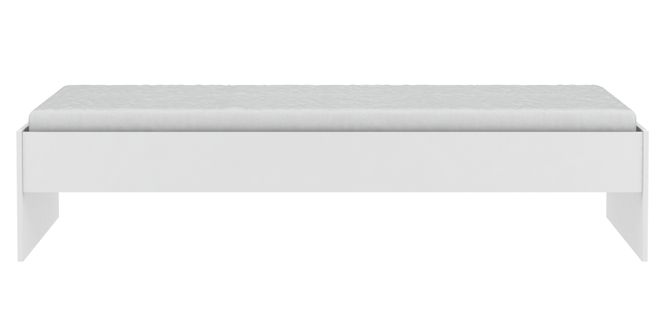 Lit Simple Enfant Coloris Blanc Mat - 94 X 42,3 X 203 Cm
