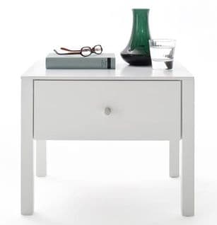 Table De Chevet / Table De Nuit Coloris Blanc Brillant - L. 50 X H. 40 X P. 40 Cm