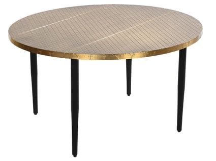 Table Basse En Bois Et Métal  Coloris Doré, Noir - Diamètre  85  X Hauteur  45 Cm