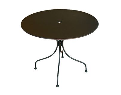 Table Ronde De Jardin En Acier Galvanisé Coloris Noir - Diamètre 90 X H. 74 Cm