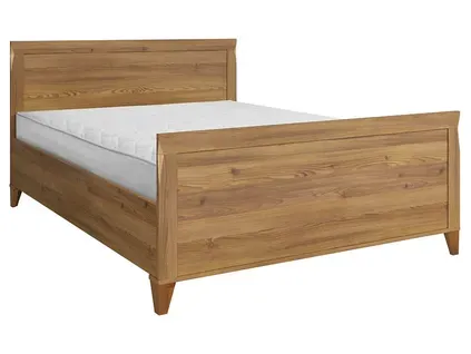 Lit Adule Double 160x200 Lit 2 Places Coloris Mélèze Doré - L. 204,5 X P. 165,5 X H. 78,5-102,5 Cm