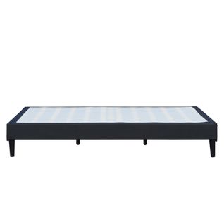 Sommier 80x200 Cm Déhoussable Noir Avec Pieds 20 Cm Et 13 Lattes En Polyester Rembourrage Mousse