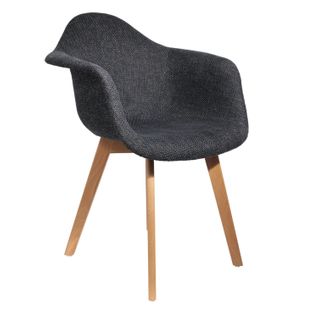 Fauteuil Style Scandinave En Grosse Maille - Noir