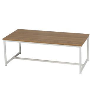 Banc D'intérieur Casa Blanca En Panneaux De Particules Et Métal - H.46cm X L.120 Cm - Beige Et Blanc