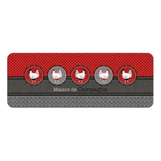 Tapis Long En Pvc Long Maison De Campagne - Noir Et Rouge