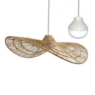 Suspension Nomade Marbella Bois Jute H14cm