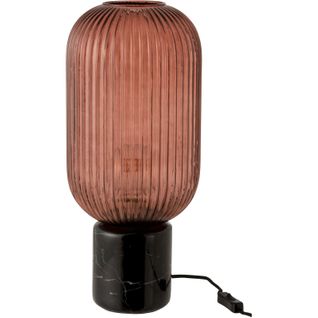 Lampe De Table Rouge Verre 20x20x46cm