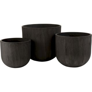 Cache-pot (x3) Noir Pierre 50x50x43,5cm