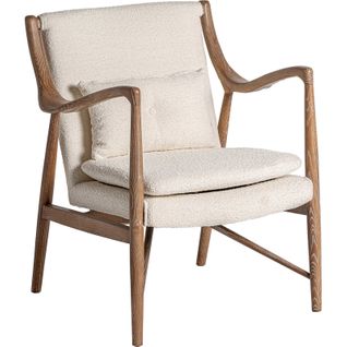 Fauteuil Morbach Blanc Chic En Coton Bouclé