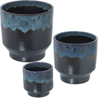 Cache-pot Élégance Céramique Bleu Noir Décoratif