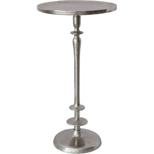 Table Dappoint Ronde En Aluminium Finition Argent Élégante