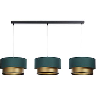 Suspension Satin Vert Bouteille Intérieur Doré Effet Lumineux