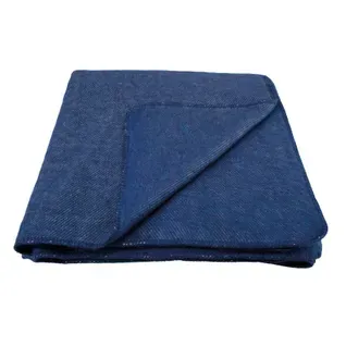 Couverture Chaude Laine Et Mohair - 220x240 Cm - Bleu Foncé