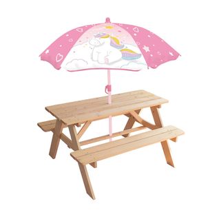 Table En Bois Pour Pique-nique Avec Parasol Licorne