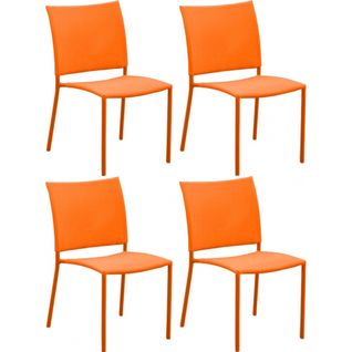 Chaise De Jardin Bonbon Pour Enfant (lot De 4) Orange
