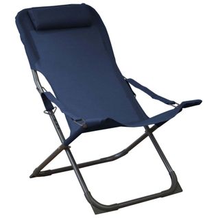 Chaise Relax En Acier Et Toile Easy Bleu