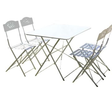 Venone - Ensemble Table Et Chaises De Jardin - 4 Places - Blanc