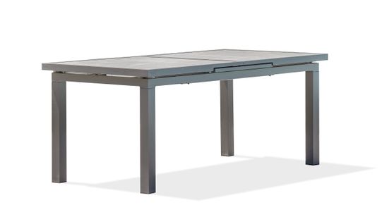 Table De Jardin En Aluminium Anthracite Avec Plateau Céramique Gris - Venise