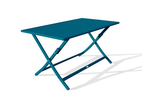 Table De Jardin Pliante En Aluminium Bleu Canard - Marius