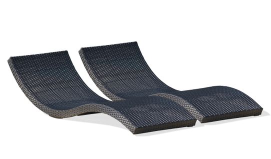 Lot De 2 Bains De Soleil Noir Cancun Résine Tressée - Cancun