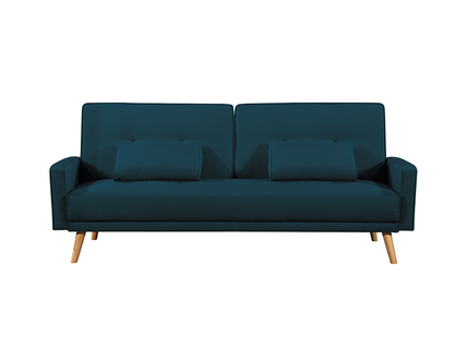 Canapé Droit Scandinave Elga Convertible 3 Places En Tissu -  Bleu
