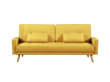 Canapé Droit Scandinave Elga Convertible 3 Places En Tissu -  Jaune