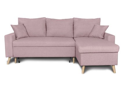 Canapé D'angle Maria Scandinave Réversible Et Convertible -  Vieux Rose