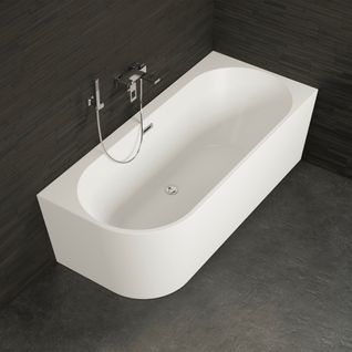 Baignoire Semi-îlot Murale Capri 160 Droite L. 160 X L. 76 Cm