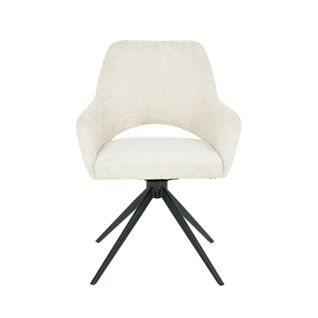 Chaise De Bureau En Tissu Bouclette Et Métal