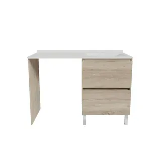 Meuble Pour Lave-linge Idea, Plan Vasque Déportée 124 Cm X 65 Cm- Bois- Vasque à Droite