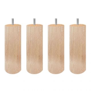 Lot De 4 Pieds De Meuble 15x5 Rond En Bois De Hêtre - Pieds De Lit
