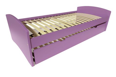 Lit Gigogne Happy Pin Massif, Couleur: Lilas, Dimensions: 90x190