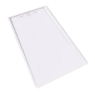 Receveur De Douche Hiemal 90 X 160 Cm Résine Blanc Aspect Ardoise + Bonde Incluse