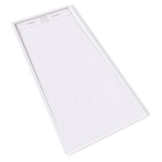Receveur De Douche Hiemal 80 X 170 Cm Résine Blanc Aspect Ardoise + Bonde Incluse