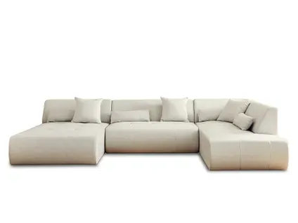 Onyx - Canapé Modulable Panoramique D'angle Droit 7 Places - En Tissu