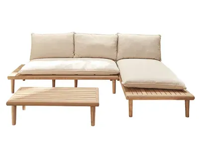 Papeete - Salon Bas De Jardin 4 Places + Table - En Bois D'acacia Fsc  100%