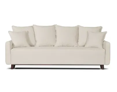 Canapé Droit Convertible 3 Places Apia En Velours Beige