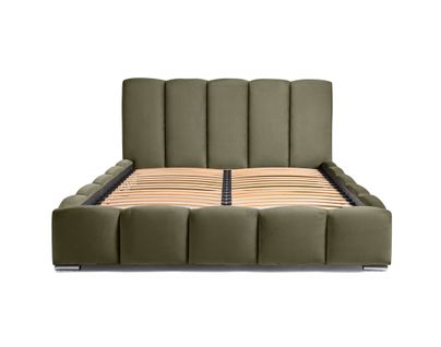 Torreon - Lit Coffre - 180x200 - Sommier Inclus - En Velours Vert