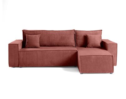 Cezanne - Canapé D'angle Réversible - 4 Places - Convertible Avec Coffre - En Velours Côtelé