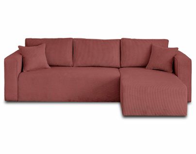 Topaze - Canapé D'angle Réversible - 4 Places - Convertible Avec Coffre - En Velours Texturé