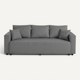 Canapé Droit Convertible 3 Places Regala En Tissu Gris