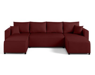 Canapé Panoramique 7 Places Regala En Tissu Rouge
